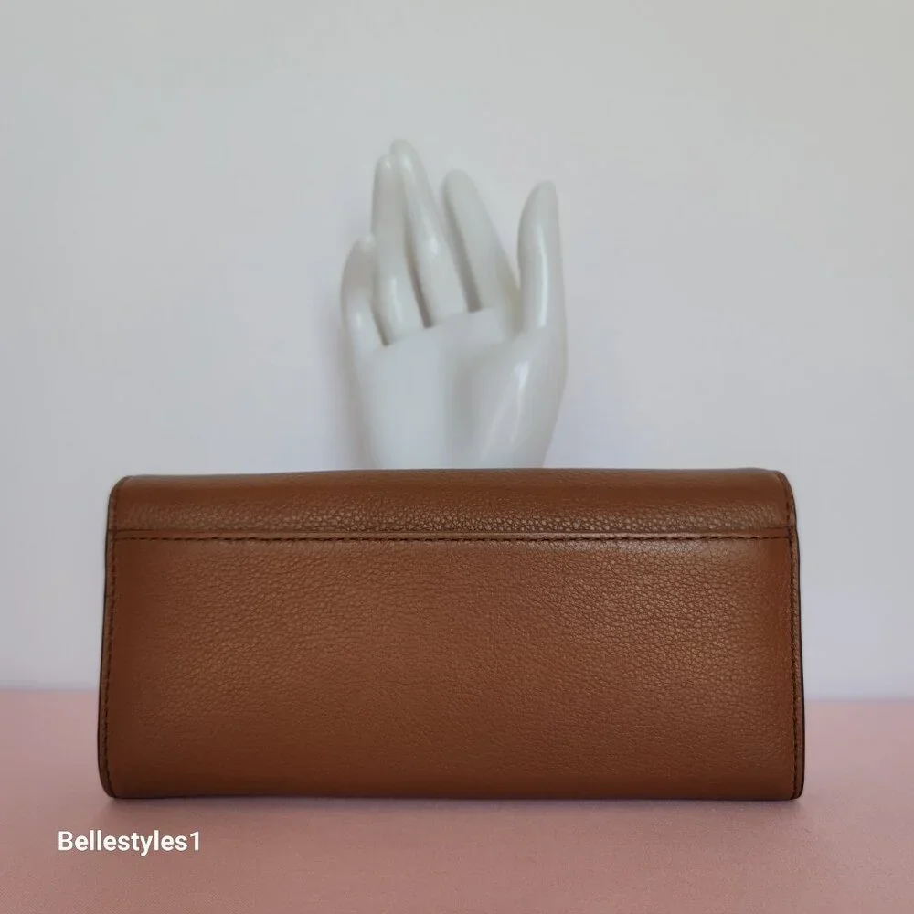 MICHAEL KORS Pebbled Leather Flap Large Wallet-Luggage color. PRE-OWNED/USED.⭐ - Picture 7 of 16